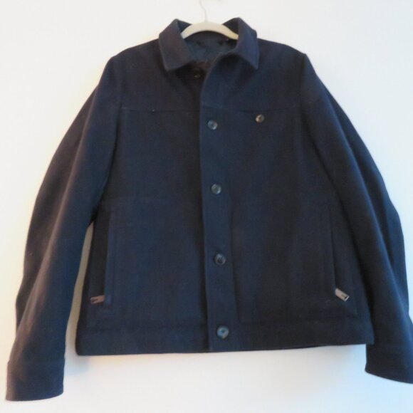 TED BAKER Huey Wool Blend Trim Fit Jacket in Navy Preppy Fall - Men's Size 3 / M - Picture 7 of 15